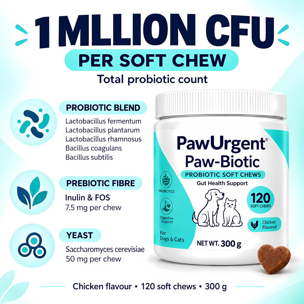 PawUrgent Paw-Biotic Probiotic Soft Chews